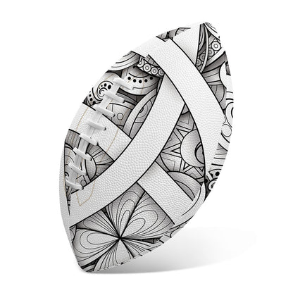 White Celtic Trinity Knot Symbol Print Rugby Ball