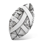 White Celtic Trinity Knot Symbol Print Rugby Ball