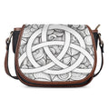 White Celtic Trinity Knot Symbol Print Saddle Bag