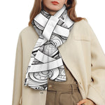 White Celtic Trinity Knot Symbol Print Scarf