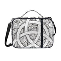 White Celtic Trinity Knot Symbol Print Shoulder Strap Bible Bag