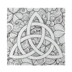 White Celtic Trinity Knot Symbol Print Silk Bandana