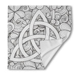 White Celtic Trinity Knot Symbol Print Silk Bandana