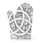 White Celtic Trinity Knot Symbol Print Single Oven Mitt