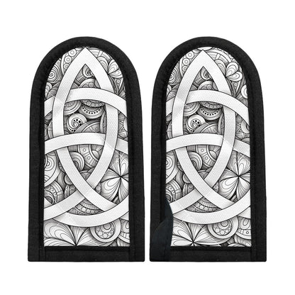 White Celtic Trinity Knot Symbol Print Skillet Handle Cover
