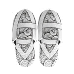 White Celtic Trinity Knot Symbol Print Slippers