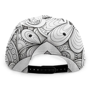 White Celtic Trinity Knot Symbol Print Snapback Cap