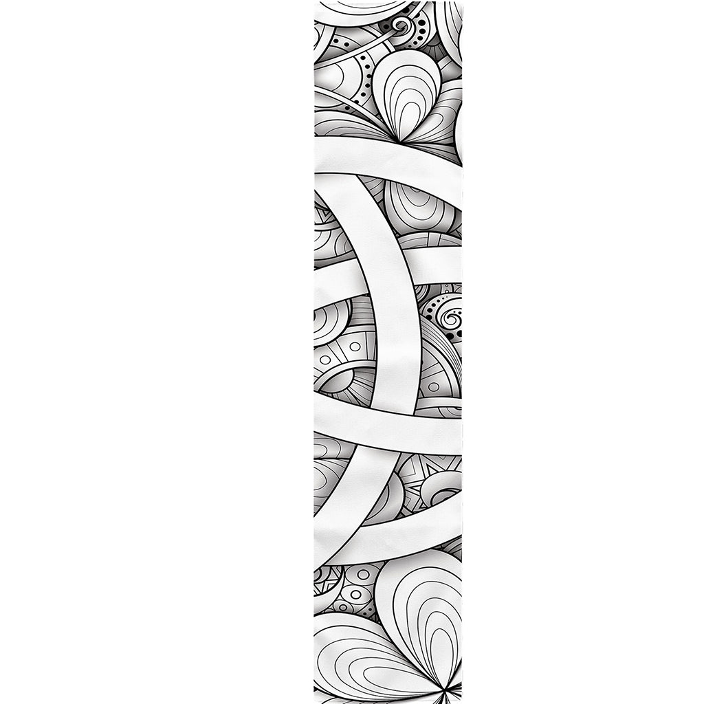 White Celtic Trinity Knot Symbol Print Table Runner