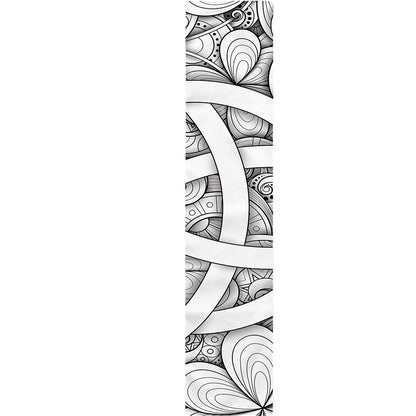 White Celtic Trinity Knot Symbol Print Table Runner