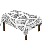 White Celtic Trinity Knot Symbol Print Tablecloth