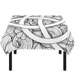 White Celtic Trinity Knot Symbol Print Tablecloth