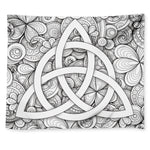 White Celtic Trinity Knot Symbol Print Tapestry