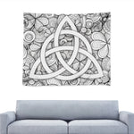 White Celtic Trinity Knot Symbol Print Tapestry