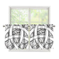 White Celtic Trinity Knot Symbol Print Tier Curtains