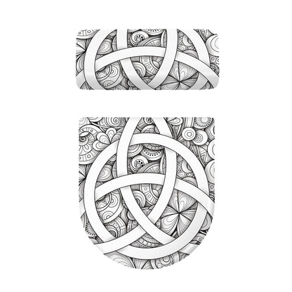 White Celtic Trinity Knot Symbol Print Toilet Lid And Tank Cover Set