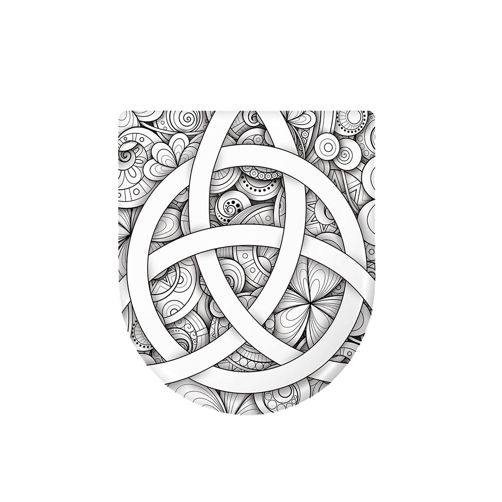 White Celtic Trinity Knot Symbol Print Toilet Lid Cover