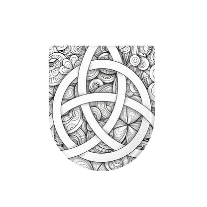 White Celtic Trinity Knot Symbol Print Toilet Lid Cover