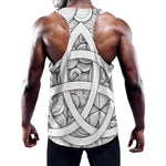 White Celtic Trinity Knot Symbol Print Training Tank Top