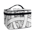 White Celtic Trinity Knot Symbol Print Travel Makeup Bag