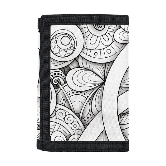 White Celtic Trinity Knot Symbol Print Trifold Wallet
