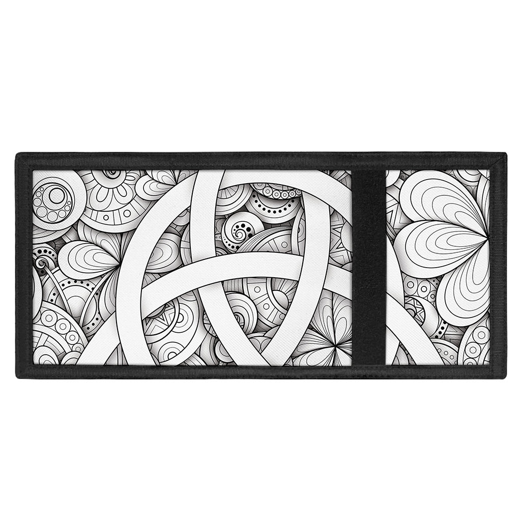 White Celtic Trinity Knot Symbol Print Trifold Wallet