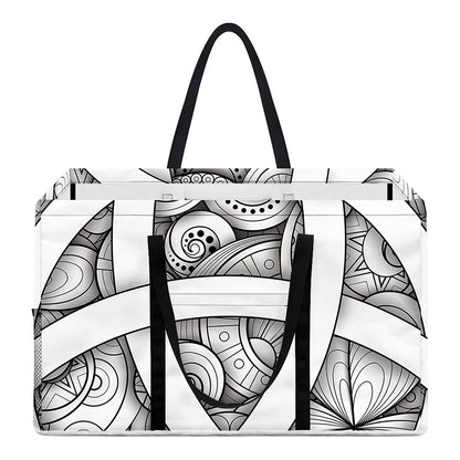 White Celtic Trinity Knot Symbol Print Utility Tote Bag