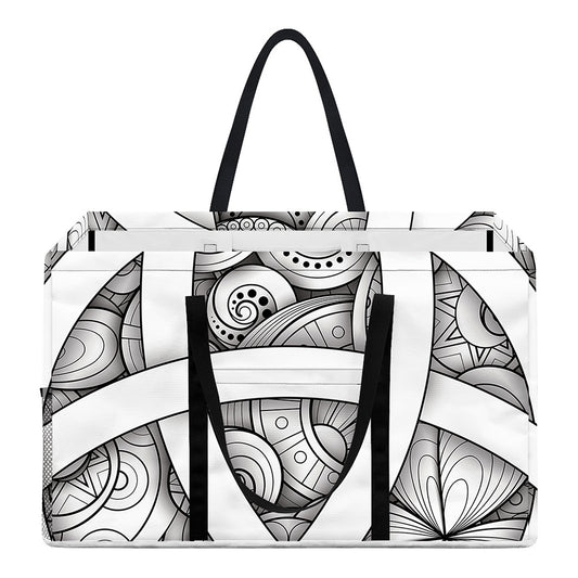 White Celtic Trinity Knot Symbol Print Utility Tote Bag