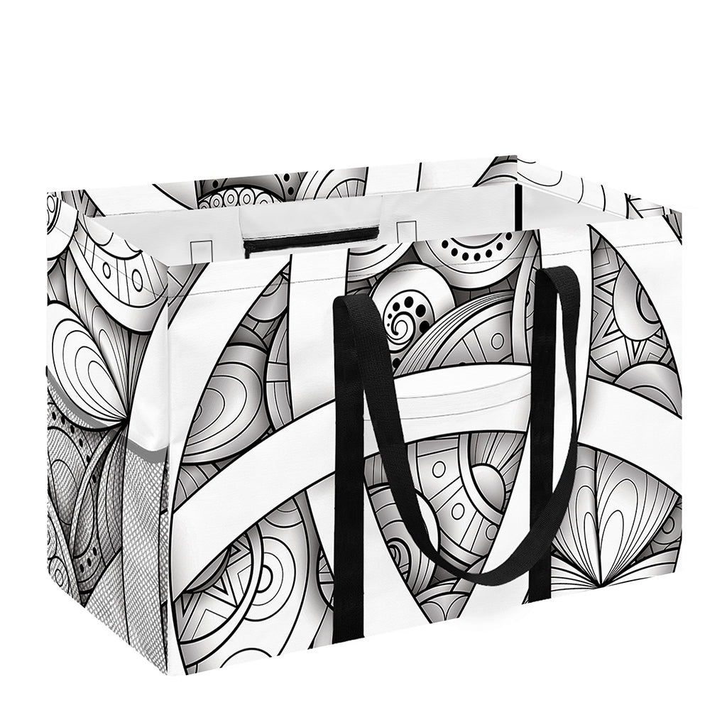 White Celtic Trinity Knot Symbol Print Utility Tote Bag