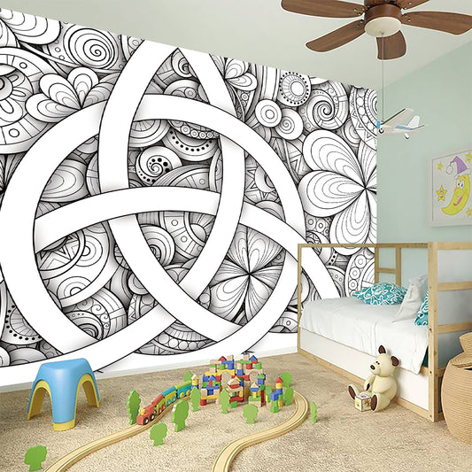 White Celtic Trinity Knot Symbol Print Wall Sticker