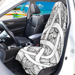 White Celtic Trinity Knot Symbol Print Waterproof Car Seat Cover