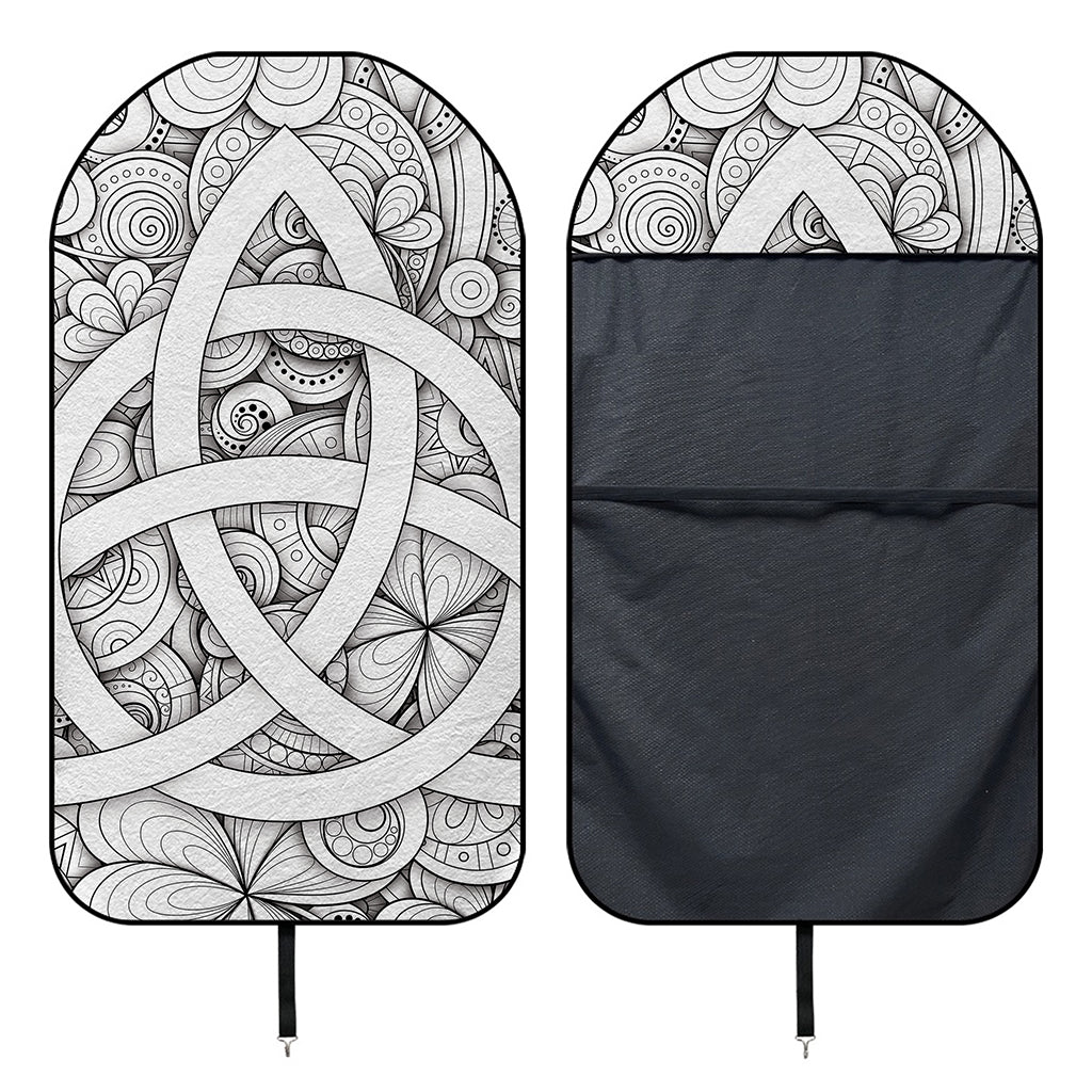 White Celtic Trinity Knot Symbol Print Waterproof Car Seat Cover