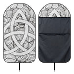 White Celtic Trinity Knot Symbol Print Waterproof Car Seat Cover