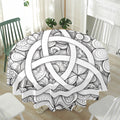 White Celtic Trinity Knot Symbol Print Waterproof Round Tablecloth
