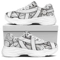 White Celtic Trinity Knot Symbol Print White Chunky Shoes
