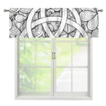 White Celtic Trinity Knot Symbol Print Window Valance