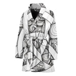 White Celtic Trinity Knot Symbol Print Women's Bathrobe