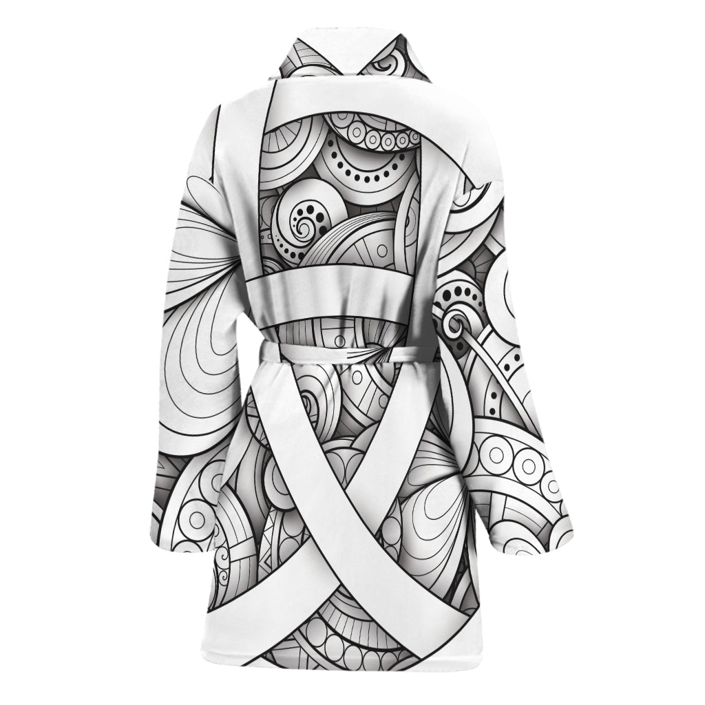 White Celtic Trinity Knot Symbol Print Women's Bathrobe