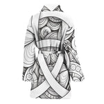 White Celtic Trinity Knot Symbol Print Women's Bathrobe