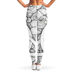 White Celtic Trinity Knot Symbol Print Women's Leggings