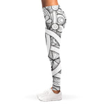White Celtic Trinity Knot Symbol Print Women's Leggings