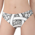 White Celtic Trinity Knot Symbol Print Women's Panties
