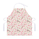 White Cherry Blossom Pattern Print Adjustable Apron