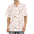 White Cherry Blossom Pattern Print Aloha Shirt