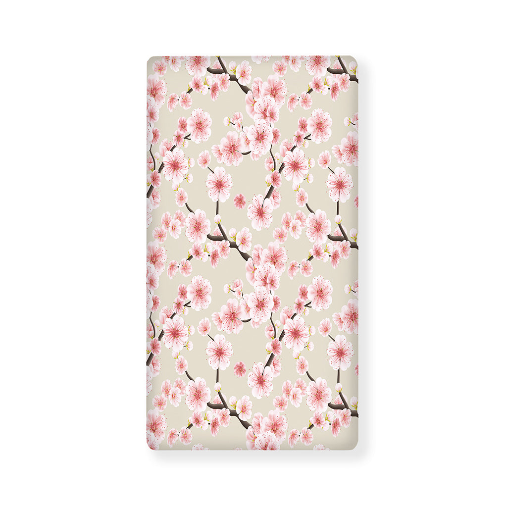 White Cherry Blossom Pattern Print Baby Crib Sheet