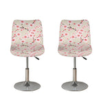White Cherry Blossom Pattern Print Bar Stool Covers