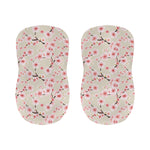 White Cherry Blossom Pattern Print Bar Stool Covers