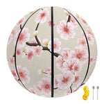 White Cherry Blossom Pattern Print Basketball