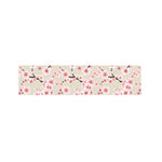 White Cherry Blossom Pattern Print Bed Runner