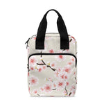 White Cherry Blossom Pattern Print Bible Tote Bag