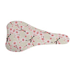 White Cherry Blossom Pattern Print Bicycle Seat Cover